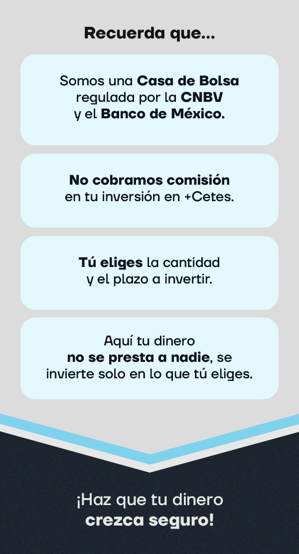 Invierte en +CETES desde la app, sin comisión