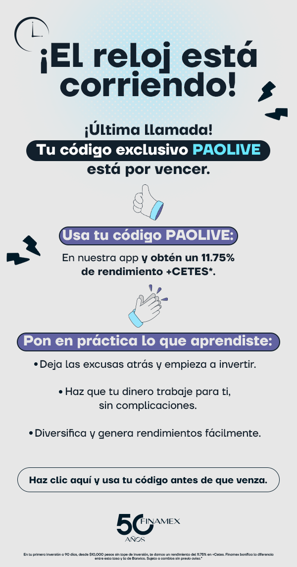Tu código exclusivo está por vencer