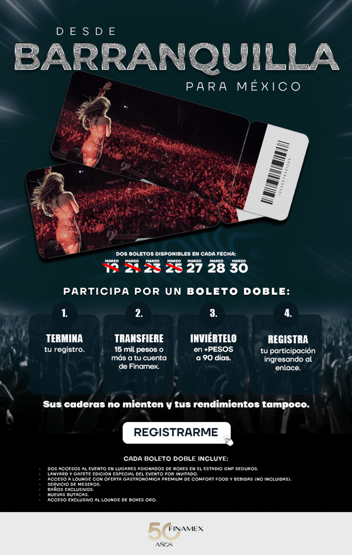 Boleto doble concierto