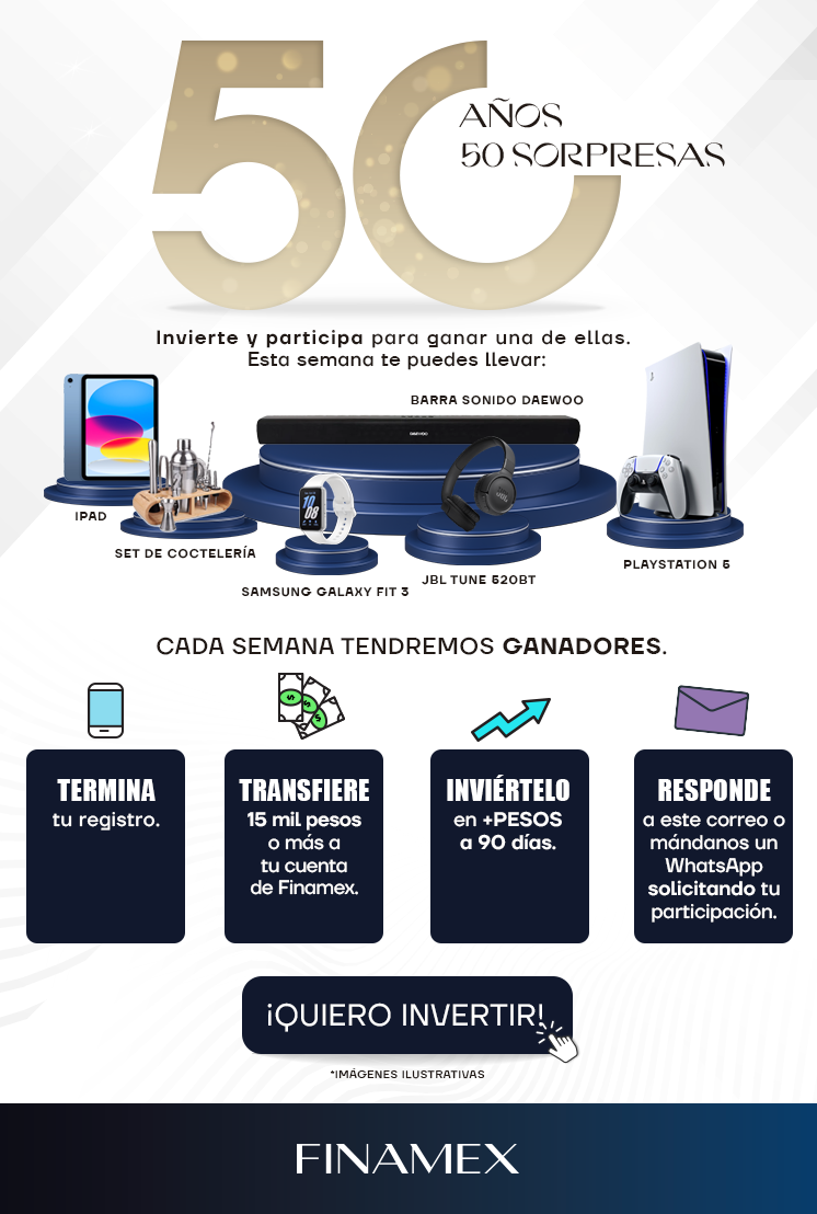 Termina tu registro, invierte y participa