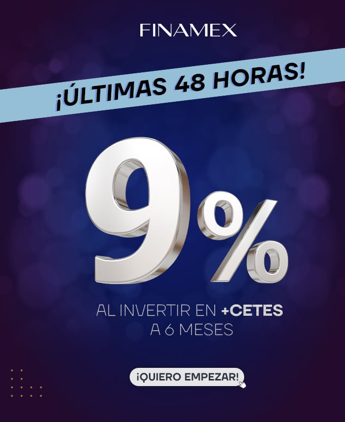 Últimas 48 horas 9% anual en +Cetes